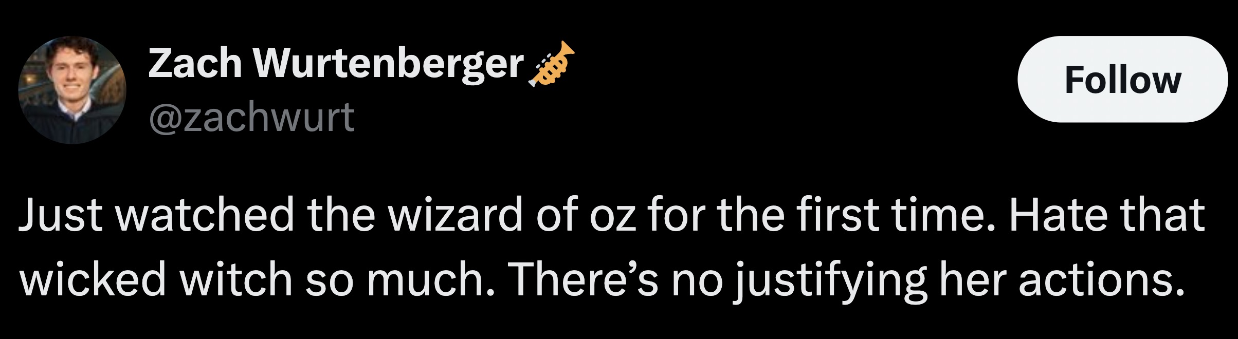 parallel - Zach Wurtenberger Just watched the wizard of oz for the first time. Hate that wicked witch so much. There's no justifying her actions.